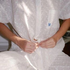 Manola Movement Atelier White Eyelet Sleepwear Pajamas (size small)